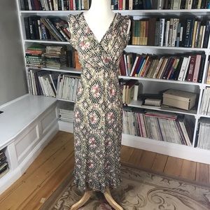 Vintage Floral ruffle midi dress